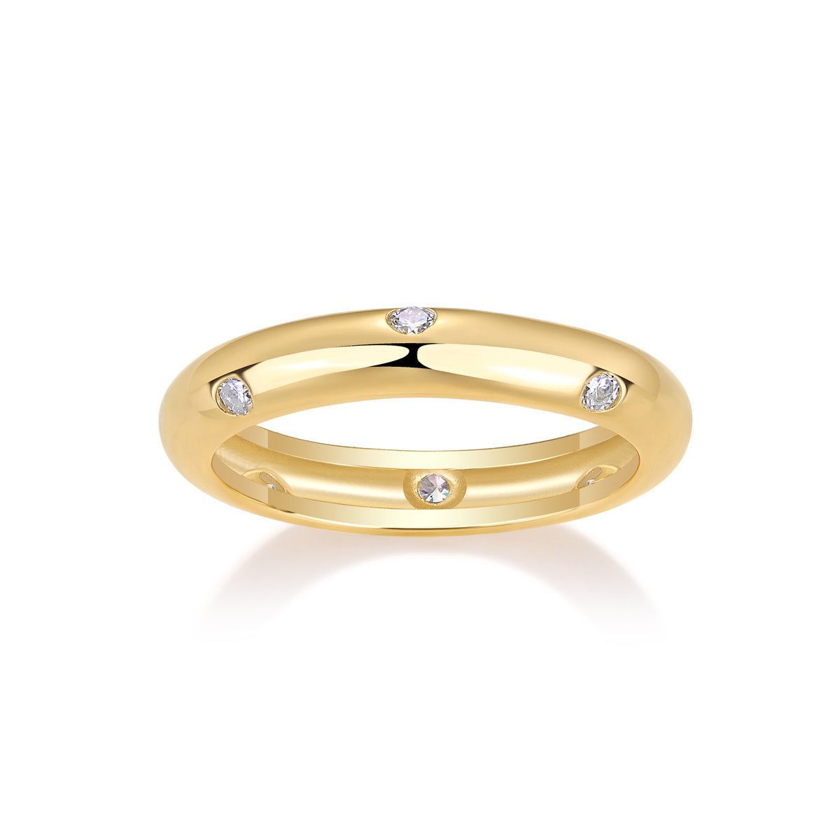 Moissanite Silver Wedding Ring – Starry Design