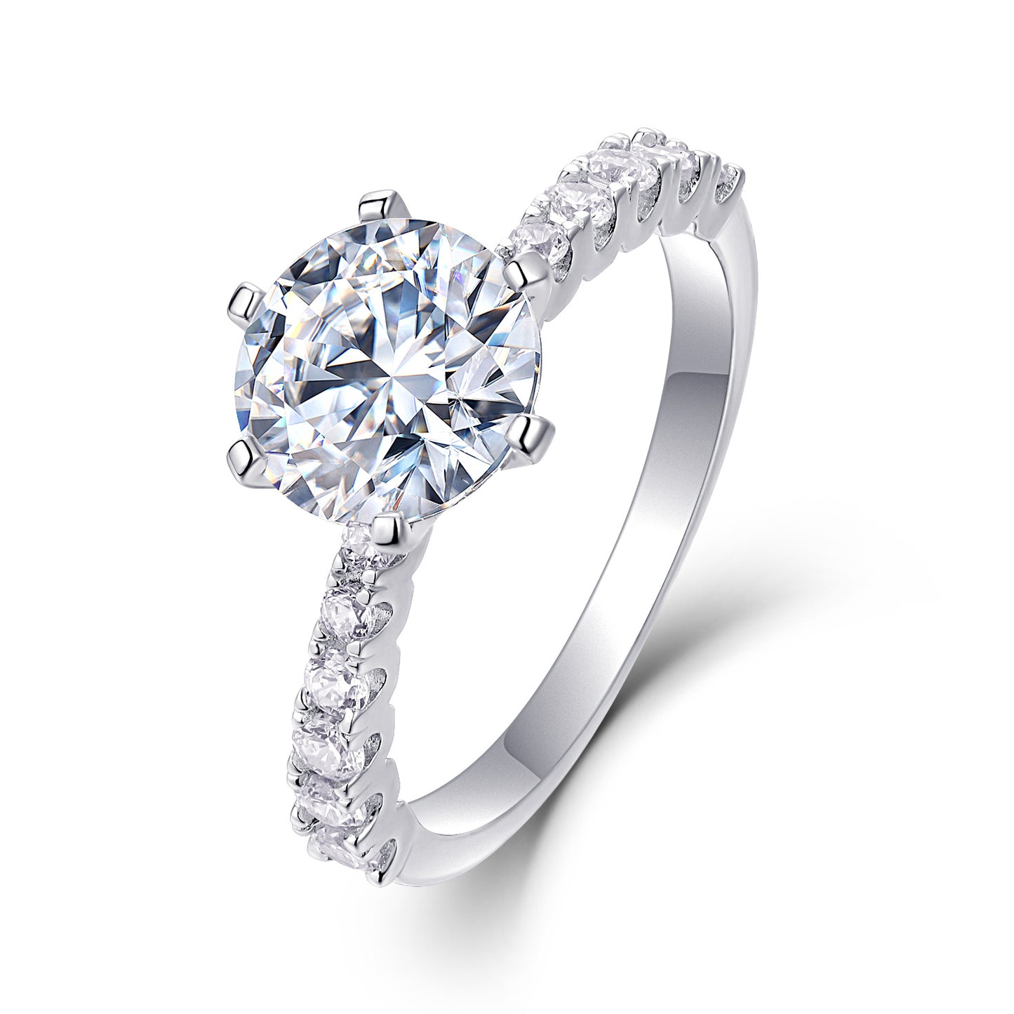 Luxury Moissanite Silver Ring with Large Diamond