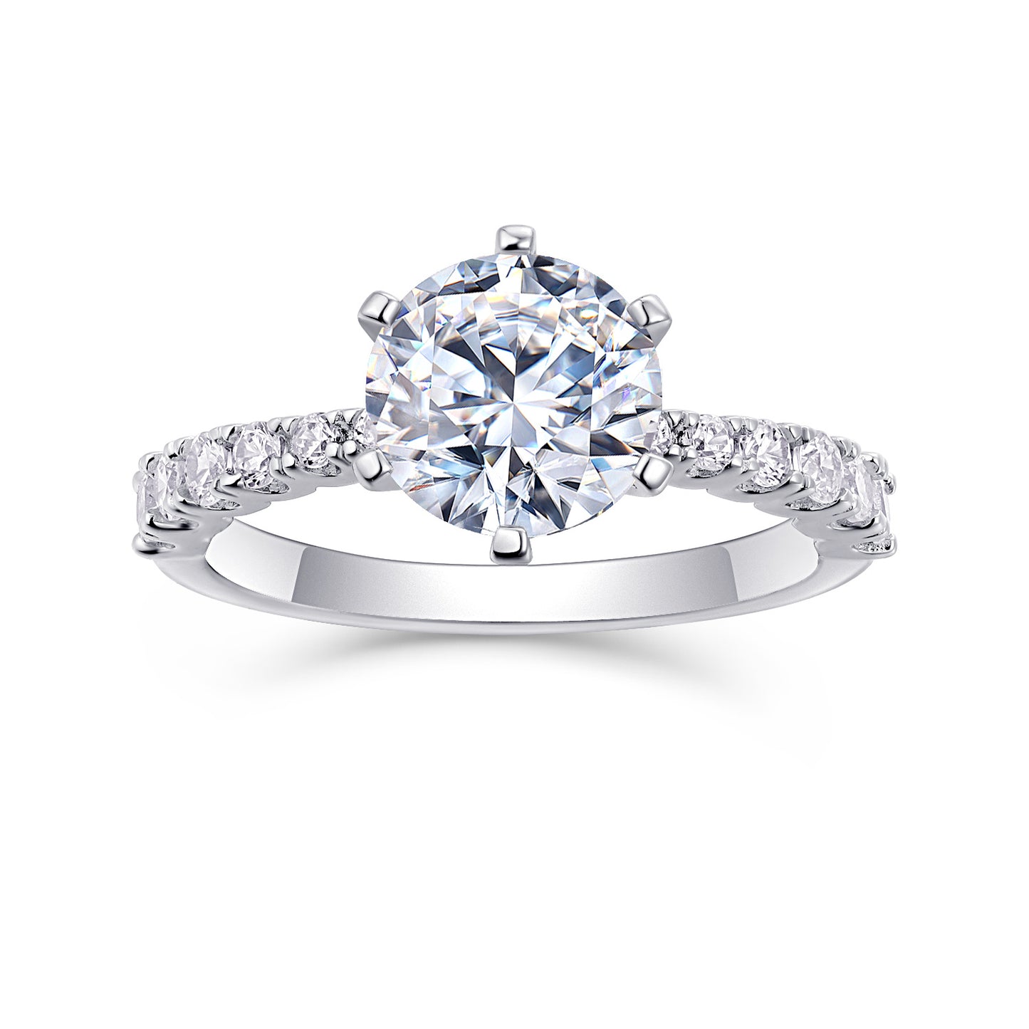 Luxury Moissanite Silver Ring with Large Diamond