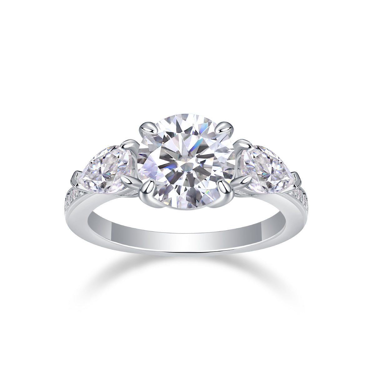 Moissanite Silver Ring Set – Bold Diamond Design