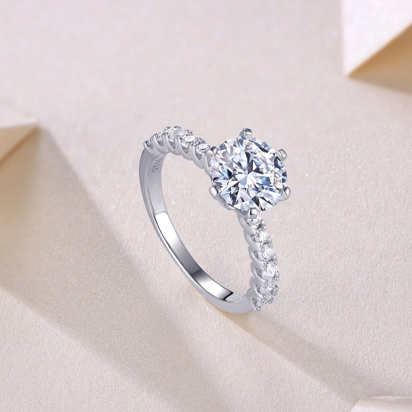 Luxury Moissanite Silver Ring with Large Diamond
