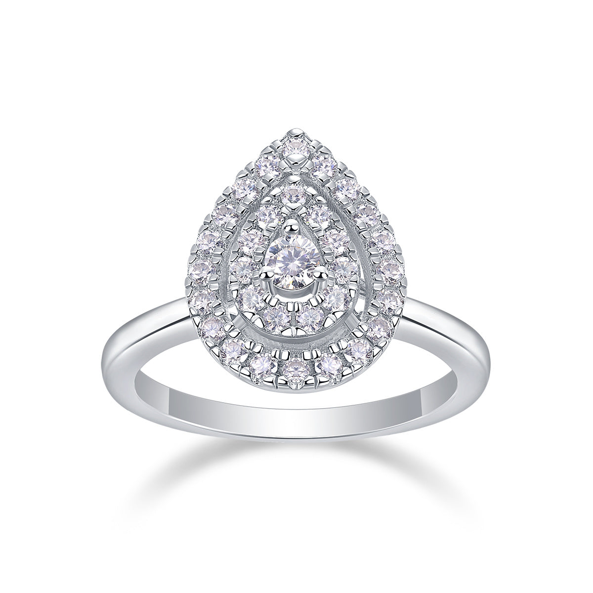 Moissanite Diamond Ring Set – Silver Sparkle