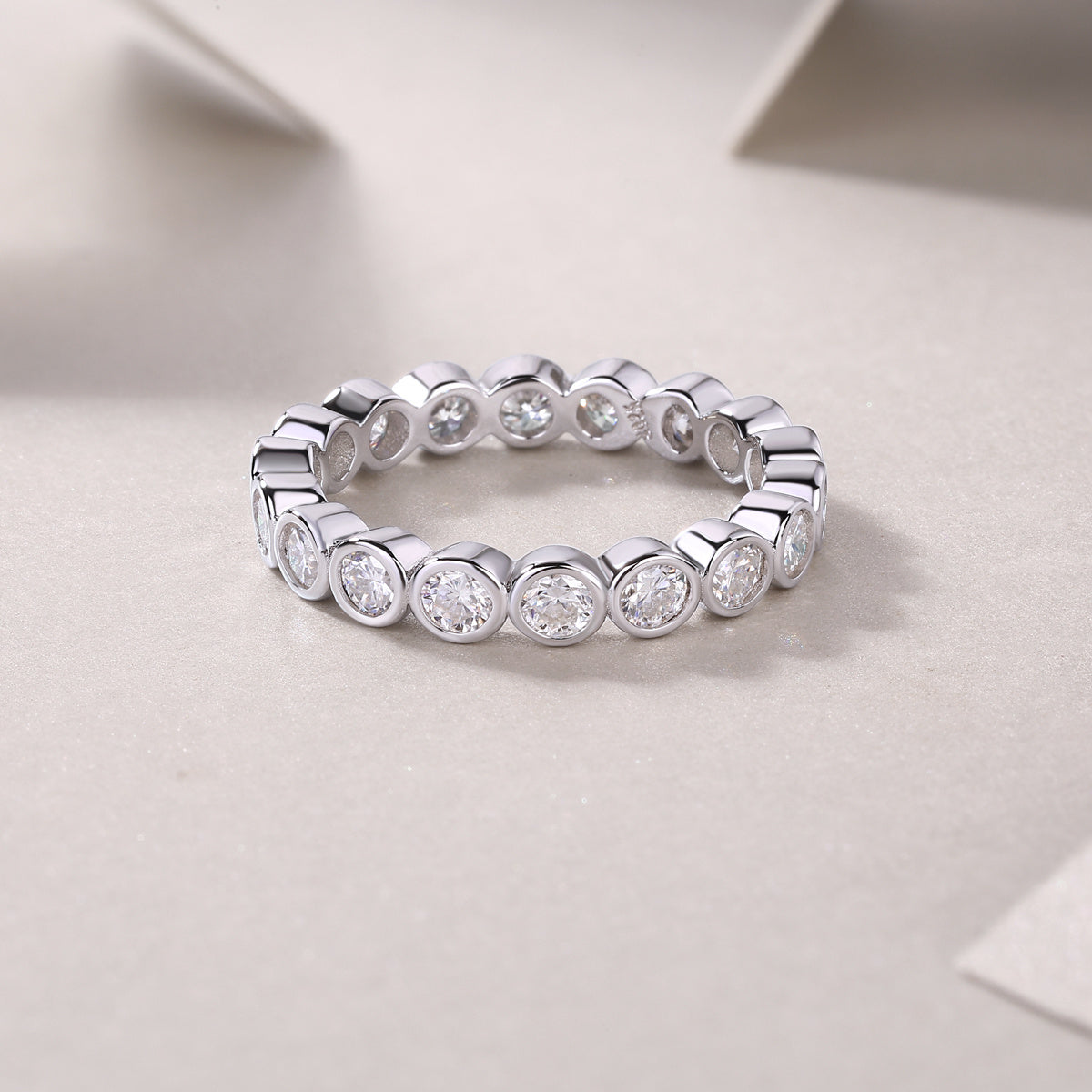 Moissanite Silver Diamond Ring Set – Elegant Luxury Design