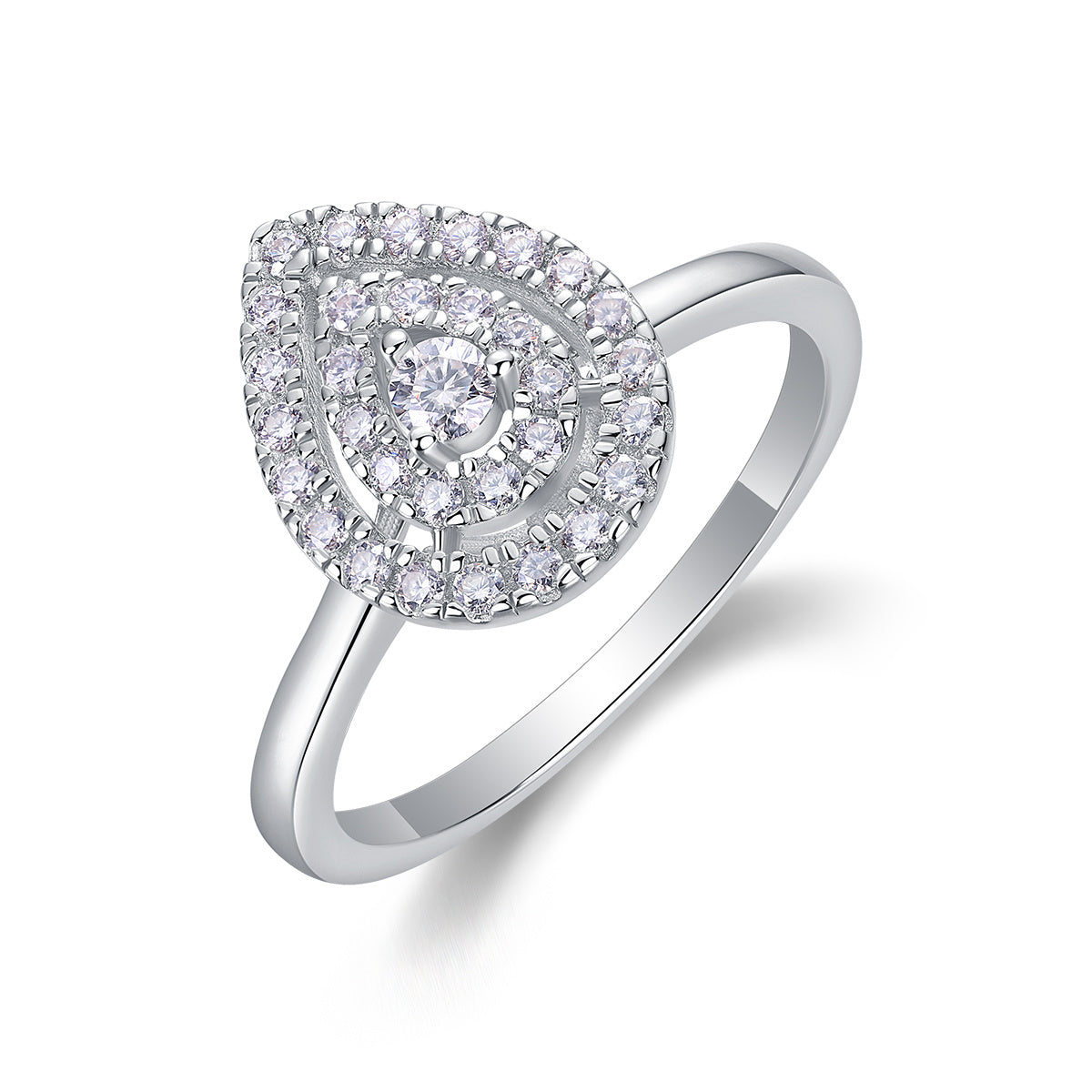 Moissanite Diamond Ring Set – Silver Sparkle