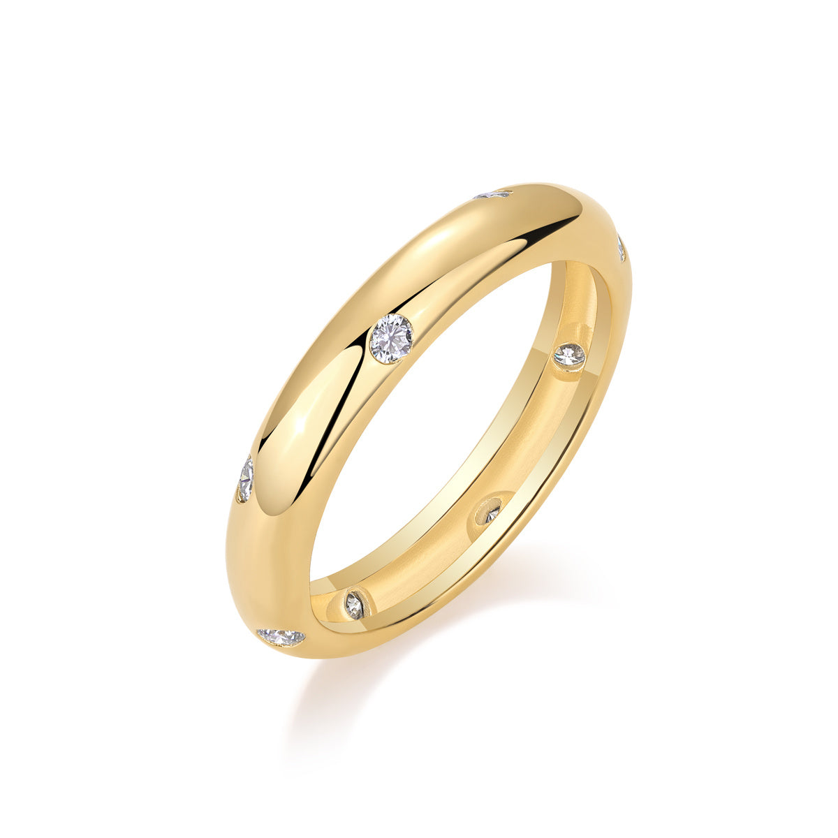 Moissanite Silver Wedding Ring – Starry Design