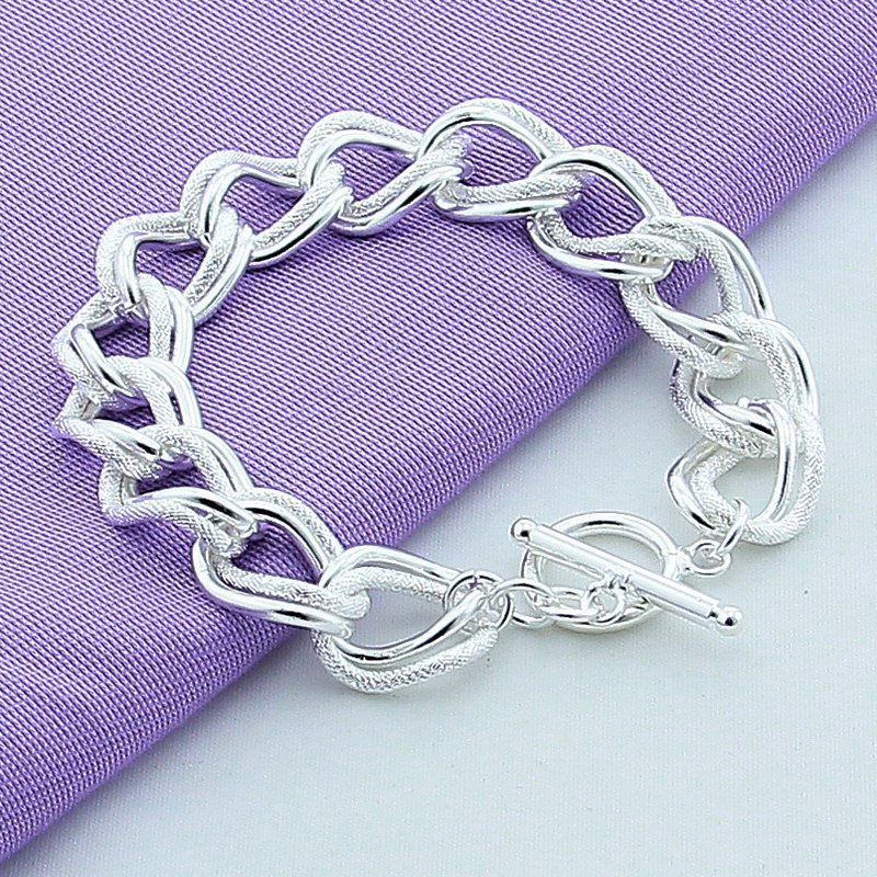 Bold Chunky Link Bracelet in Sterling Silver – Textured Statement Design