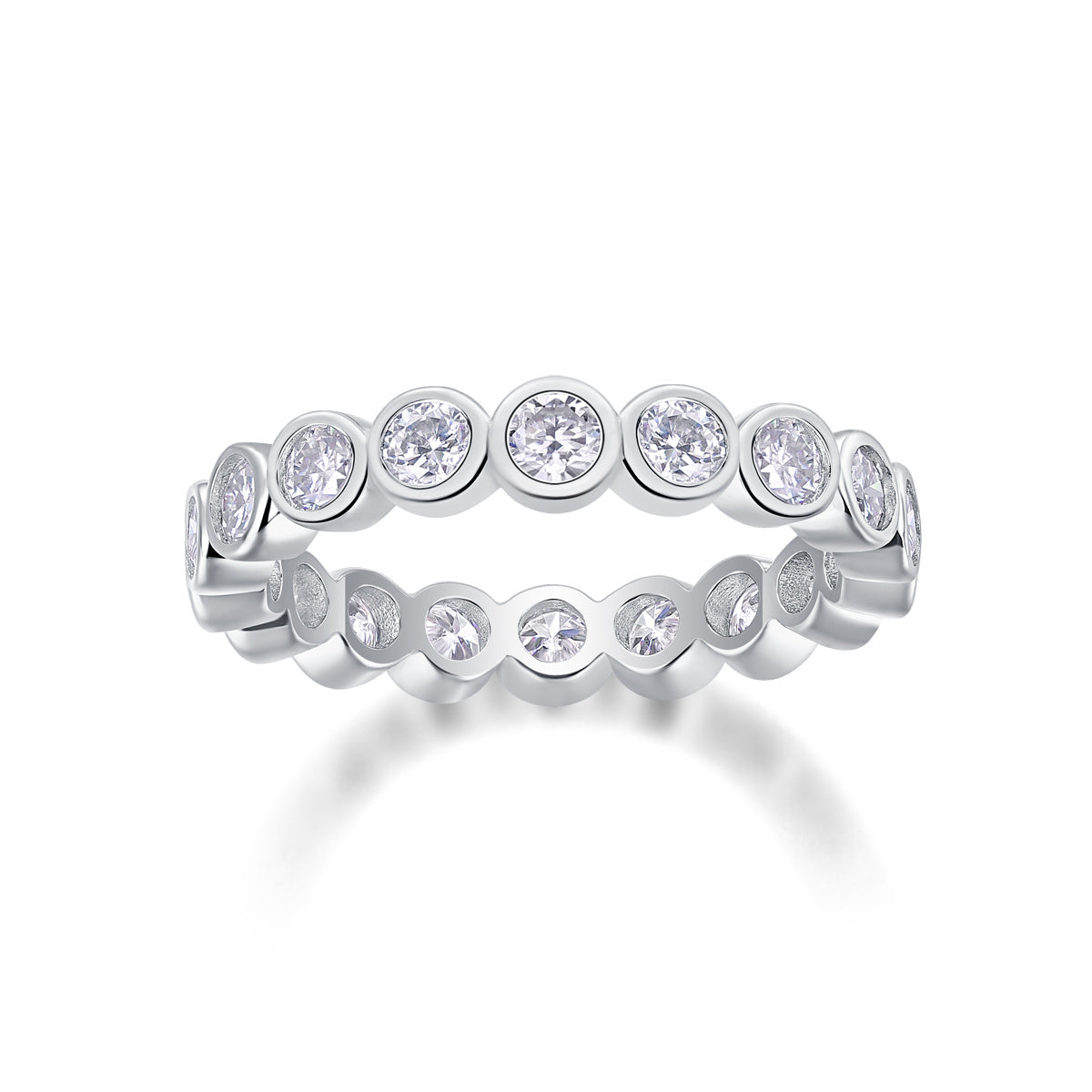 Moissanite Silver Diamond Ring Set – Elegant Luxury Design