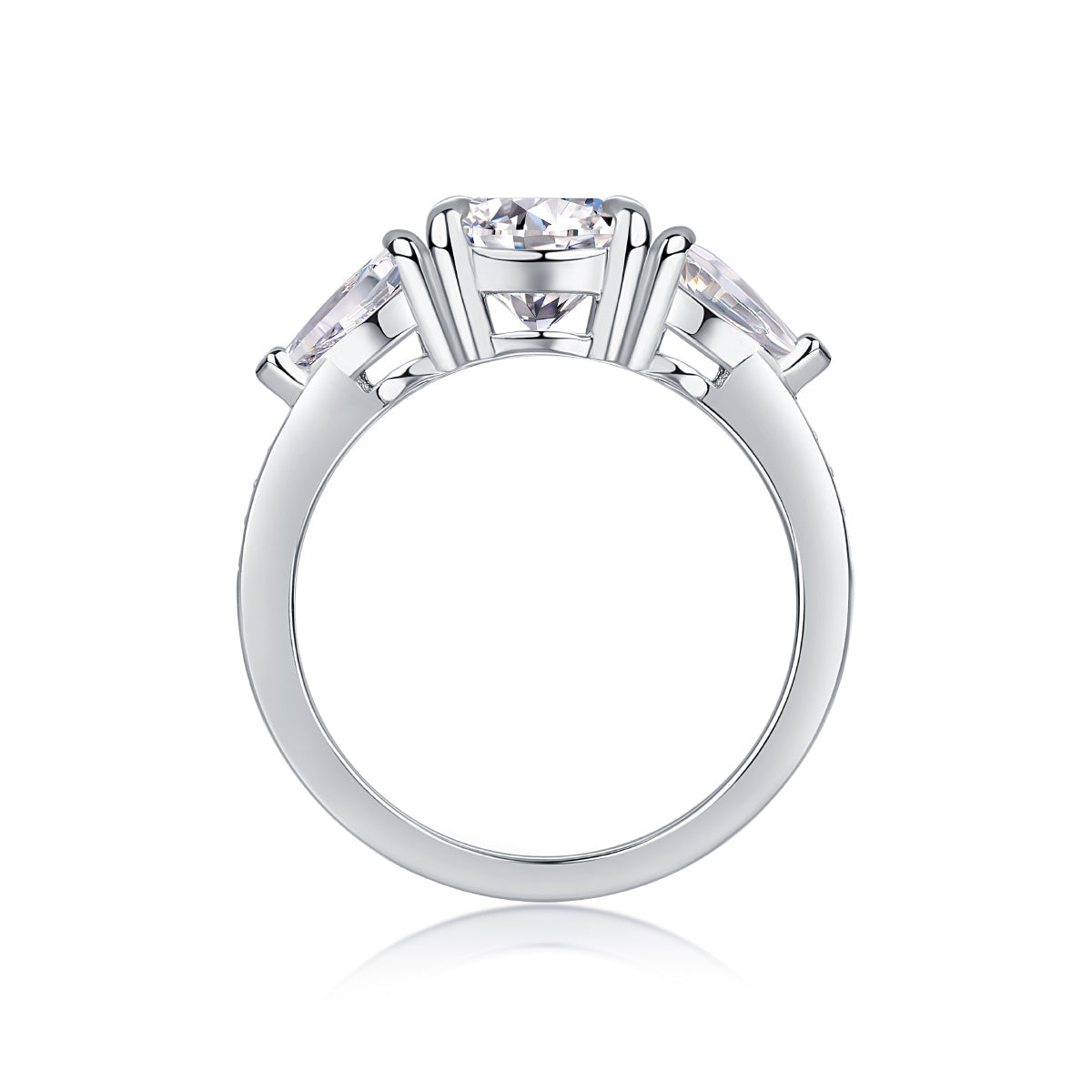 Moissanite Silver Ring Set – Bold Diamond Design
