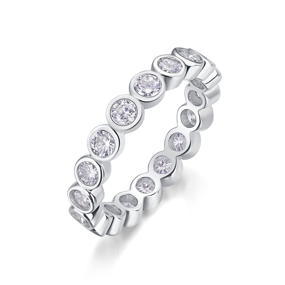 Moissanite Silver Diamond Ring Set – Elegant Luxury Design