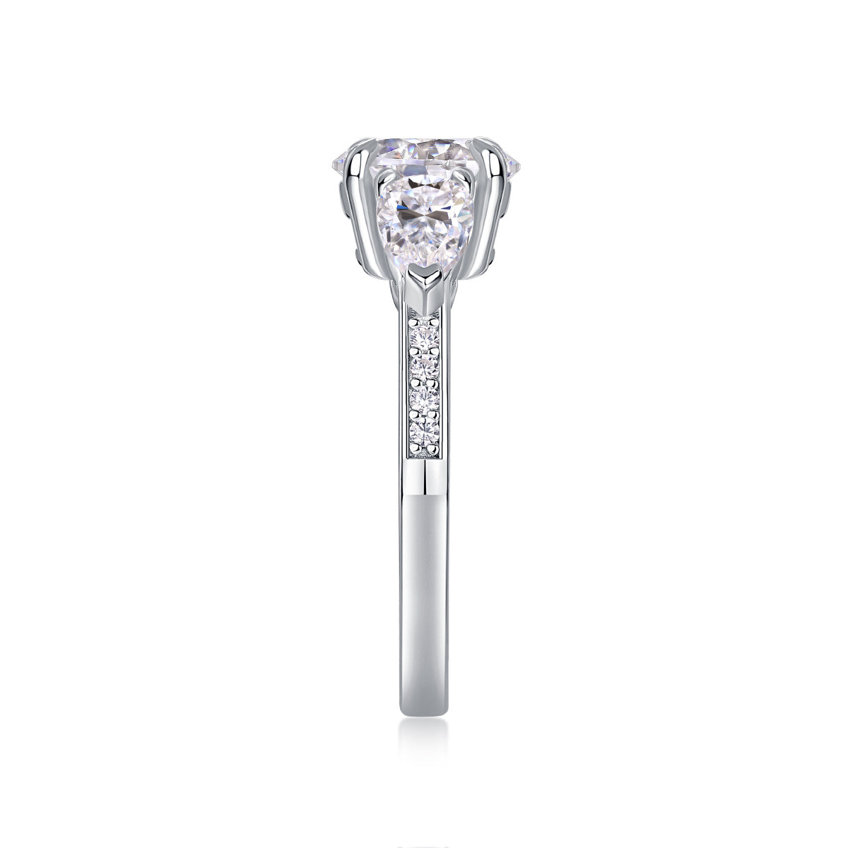 Moissanite Silver Ring Set – Bold Diamond Design